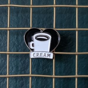 Coffee Rules Everything Around Me enamel pin